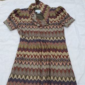 J. Howard Cowl Neck Puff Sleeve Lined Dress 6 Wome